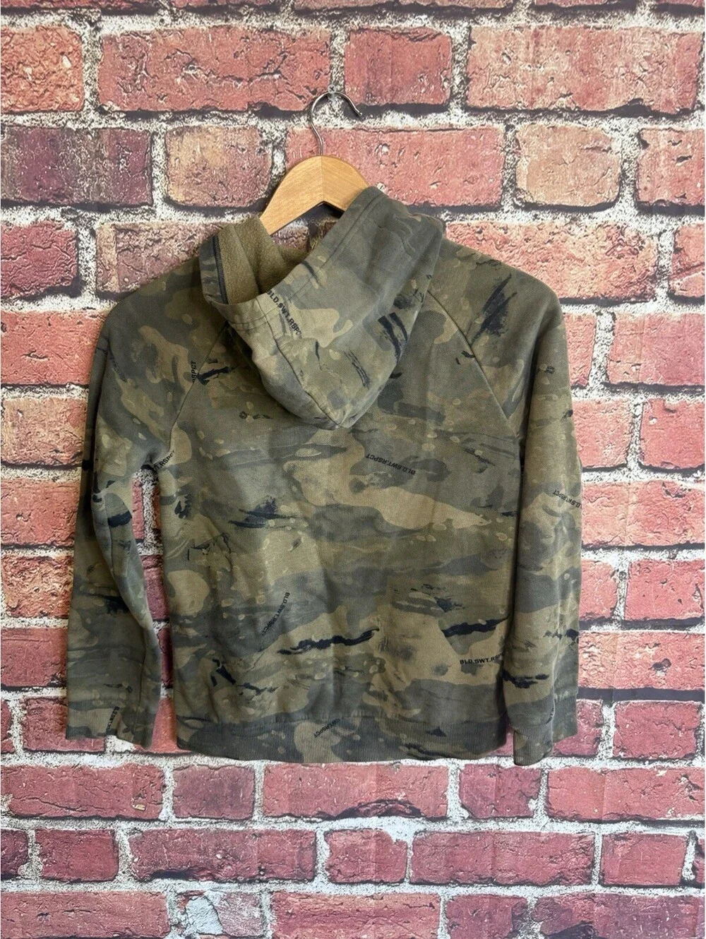 Under Armour Project Rock Hoodie Youth Medium Green Camo Excellent USA ColdGear